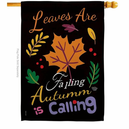 CUADRILATERO 28 x 40 in. Leaves Are Falling House Flag w/Fall Harvest & Autumn Dbl-Sided Vertical Flags  Banner CU3906403